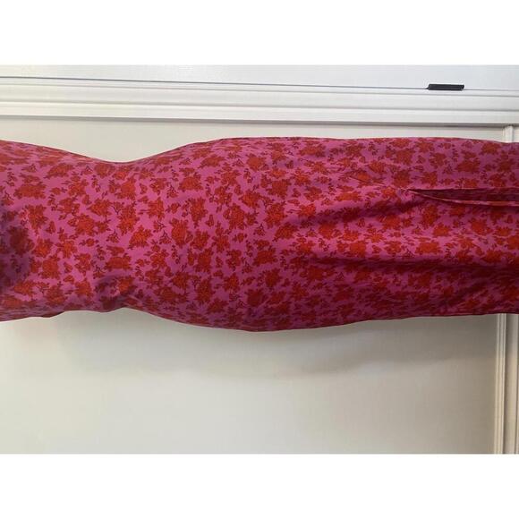 Dex satin slip dress size M red pink floral - Picture 2 of 6